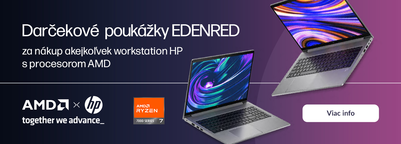 HP notebook workstation s procesorom AMD plus EDENRED poukážka