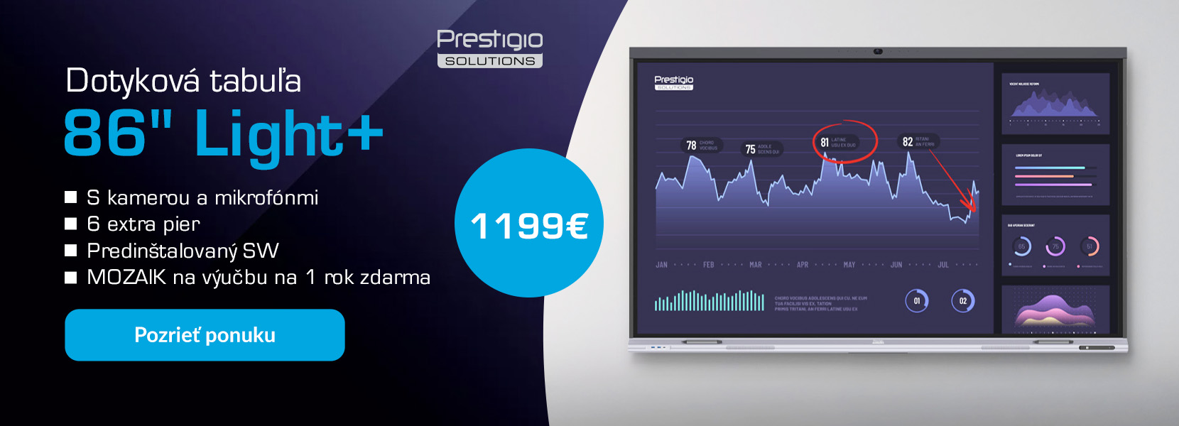 Prestigio Solutions: Dotyková tabuľa 86 Light+