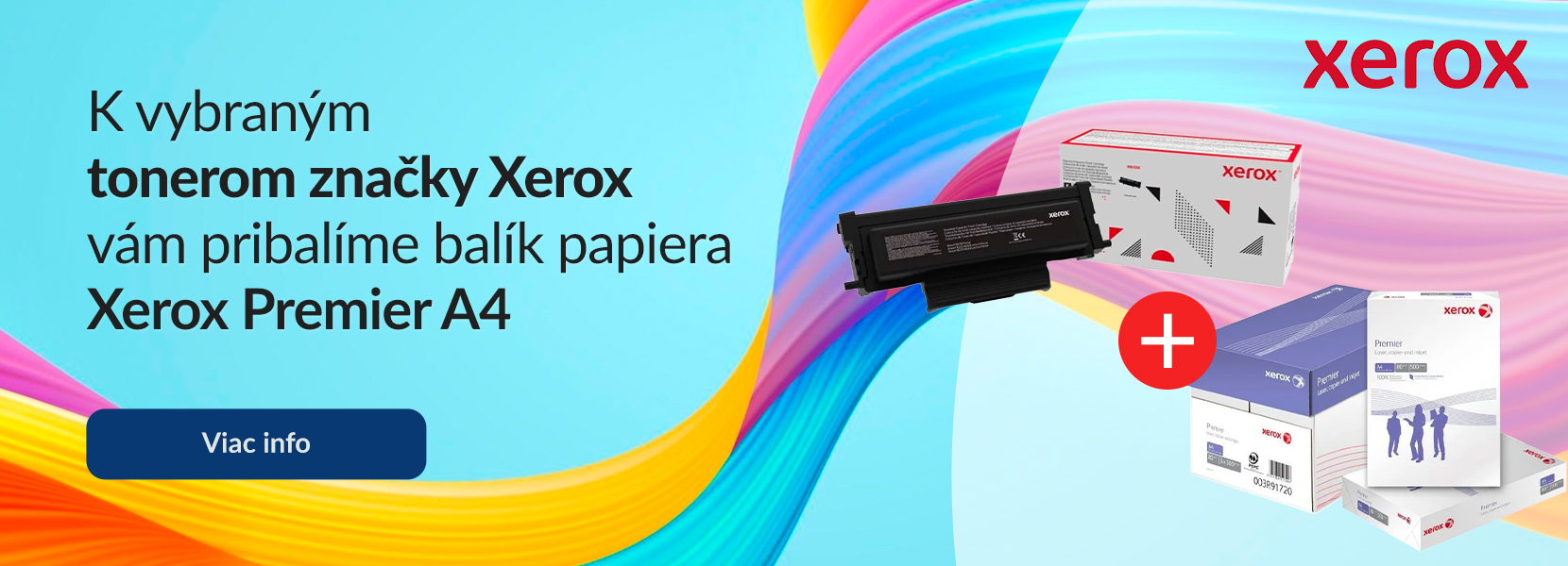 Tonery značky Xerox s darčekom - papier Xerox Premier A4.